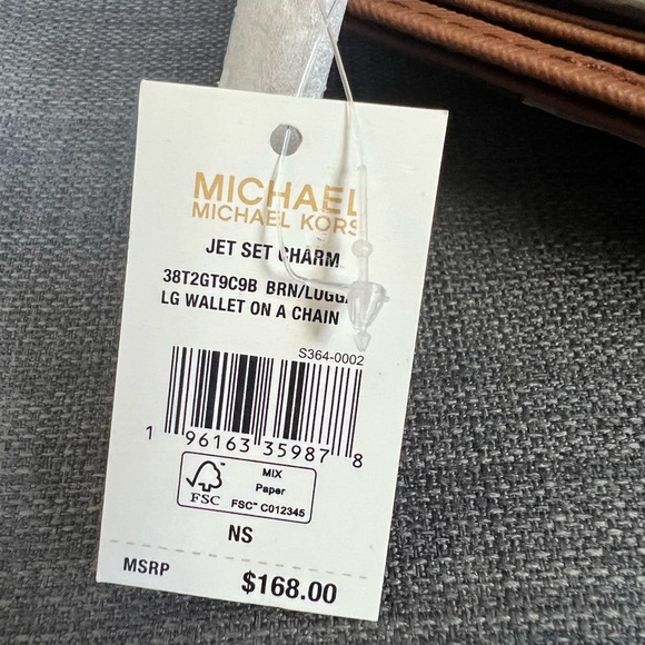 NWT MICHAEL KORS JET SET CHARM LARGE WALLET ON A CHAIN PHONE CROSSBODY BAG - Picture 11 of 14